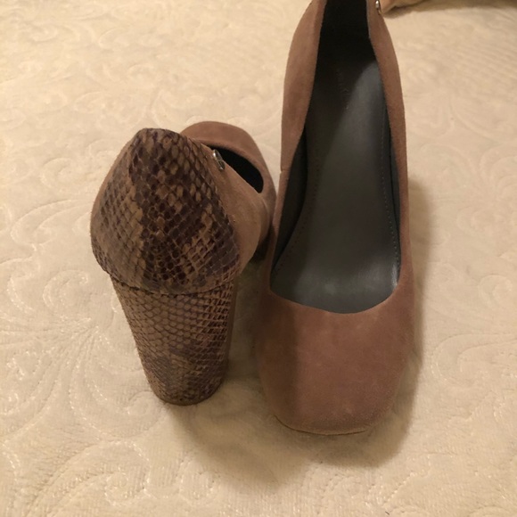 Calvin Klein Suede and Snakeskin Thick Heels - Picture 2 of 4